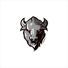 Bull logo design illustration Premium Vector