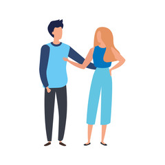 Fototapeta premium young couple avatar character icons