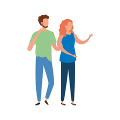 Fototapeta premium young couple avatar character icons