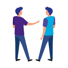 Obraz premium back young men avatar character icon