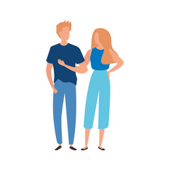 young couple avatar character icons