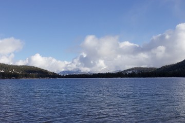 blue lake and mountains