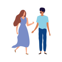 young couple avatar character icons