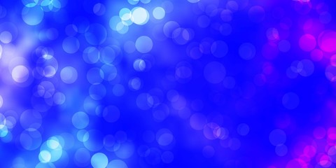 Dark Pink, Blue vector layout with circle shapes.