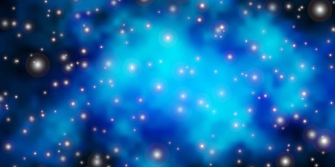 Dark BLUE vector layout with bright stars. Blur decorative design in simple style with stars. Pattern for new year ad, booklets.