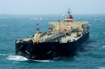 The oil tanker in the high sea