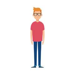 young man with eyeglasses avatar character icon