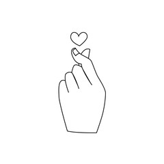 love sign hand korean love fingee heart 