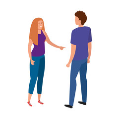 young couple avatar character icon