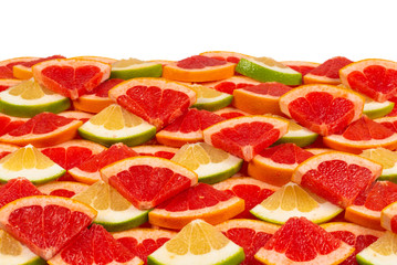 Pomelo and grapefruit slices background.
