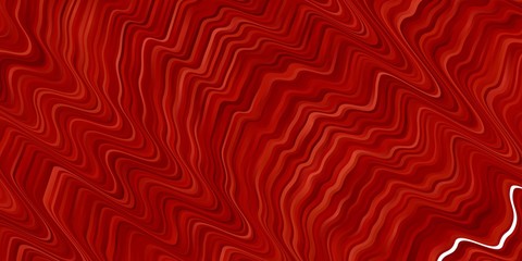 Light Orange vector pattern with curved lines. Illustration in halftone style with gradient curves. Template for your UI design.