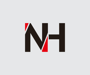 Creative N, H and NH Technology Letter Logo
