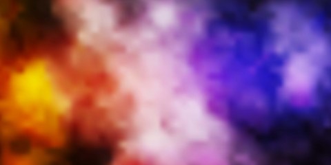 Dark Pink, Yellow vector backdrop with cumulus. Abstract colorful clouds on gradient illustration. Pattern for your booklets, leaflets.