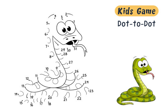 Connect the dots. Funny cartoon quiz for kids, with solution. Vector illustration with separate layers.