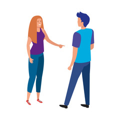 Obraz premium young couple avatar character icon