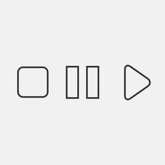 play pause stop icon vector illustration symbol