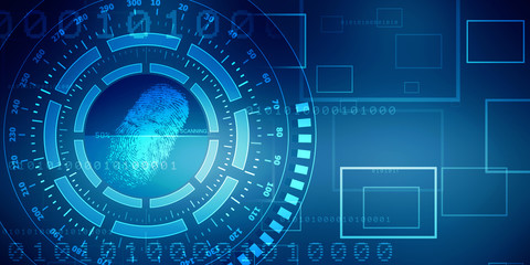 Fingerprint Scanning Technology Concept 2d Illustration