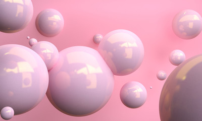 Fototapeta na wymiar Minimalist pink abstract shape scene, 3d rendering.