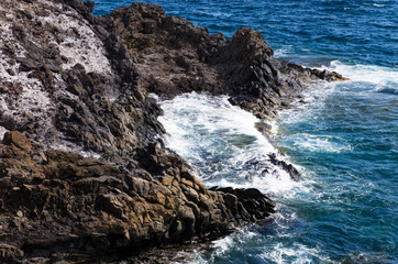 Coastal cliffs in the sea surf, landscape