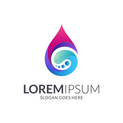 Water drop 3D logo design. Initial letter G logo in water shape. Modern liquid/wave/water splash vector illustration