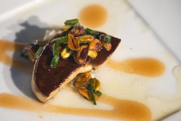 Grilled foie gras with sweet honey dressing