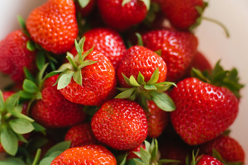 background of fresh organic red beauty strawberries
