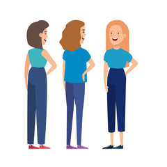 Fototapeta premium group of young women character