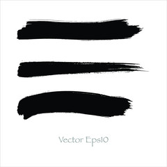 Fototapeta premium set of strokes black ink.Vector eps10