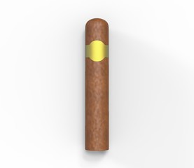 Blank cigar template for mock up, 3d render illustration. 
