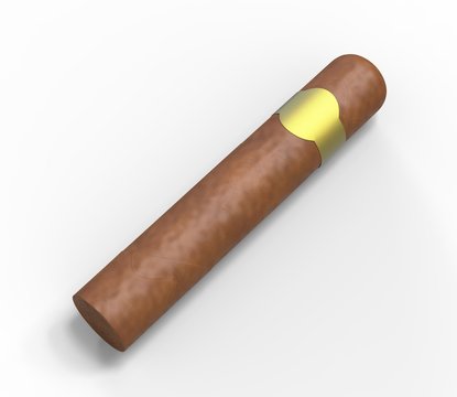 Blank cigar template for mock up, 3d render illustration. 
