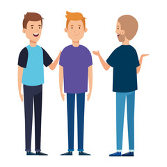 Fototapeta premium group of young men avatar character icon