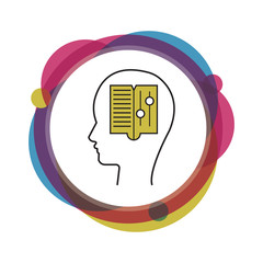 Memorization icon concept in the drawing of human brain