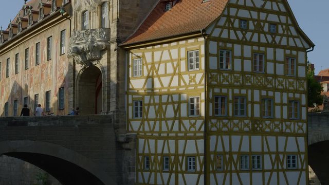 Bamberg, UNESCO World Heritage Site at the river Regnitz, Altes Rathaus, (Old Town Hall),  Bamberg, Franconia, Bavaria, Germany, Europe July 2019