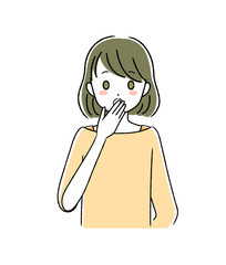 若い女性　驚く