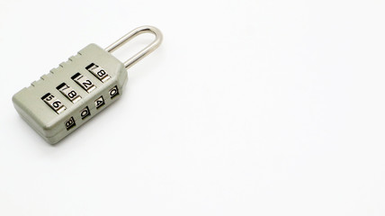 A Code Key Lock on Isolated white Background