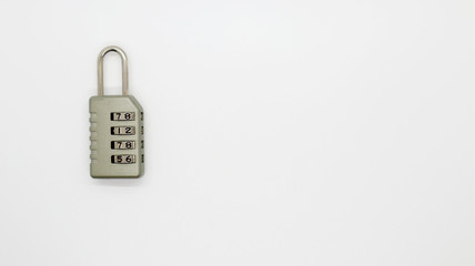 A Code Key Lock on Isolated white Background