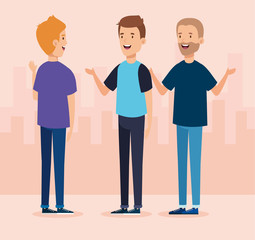 Obraz premium group of young men characters