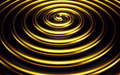 Gold wavy background color splash, elegant classy design. 3d render