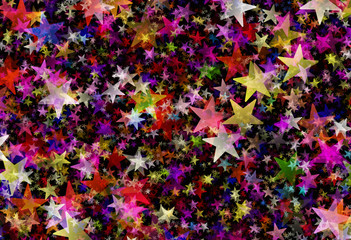 Plakat many multicolored bright stars background