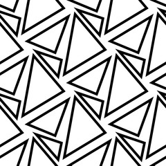 Geometric print. Black pattern on white seamless background
