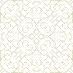 Olive green print on white. Seamless geometric pattern
