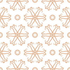 Beige and white seamless pattern. Floral background