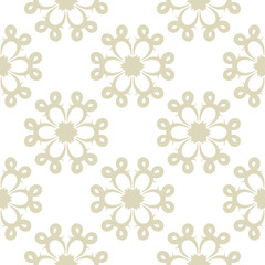 Floral seamless pattern. White and olive green background