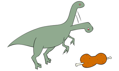 Fototapeta premium 恐竜エオラプトルのイラスト