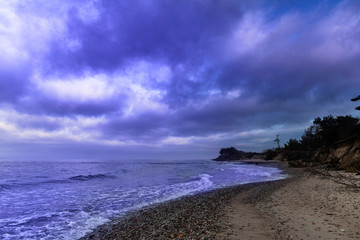 Baltic sea coast in winter time next to Liepaja, Latvia.