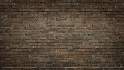Brown old brick wall grunge  texture for copy space background