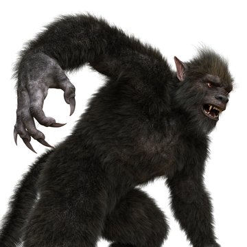 Lycan Werewolf isolated on white background 3d illustration