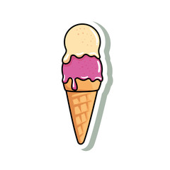 delicious ice cream pop art style icon