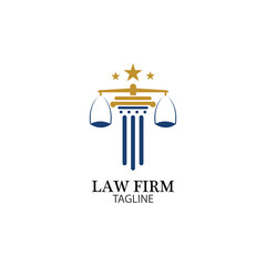 Law Firm logo and icon design template-vector