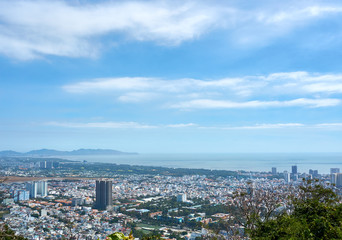 VUNG TAU, VIETNAM - DECEMBER.24.2020: View over vung tau from ho may park
